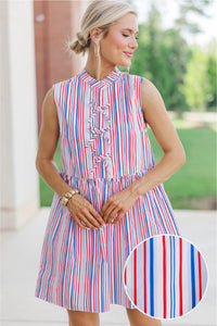 Believe In Yourself Navy Striped Babydoll Dress
