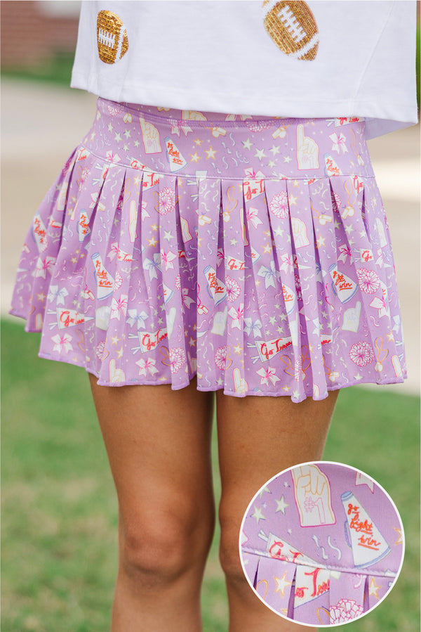 Girls: The Sadie Lavender Spirit Print Skort