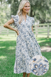 Created Beauty Cream Paisley Midi Dress
