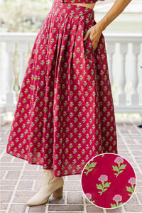 With The Wind Burgundy Medallion Skirt