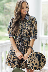 Power In Pattern Black Leopard Print Dress