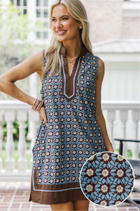 Sunday Bliss Blue Medallion Dress