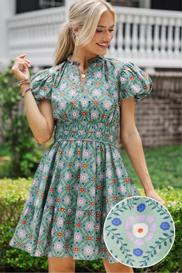 Let's Get Going Floral Dress Teal Medallion Dress Shop the Mint Let's Get Going Floral Dress Teal Medallion Dress Shop the Mint