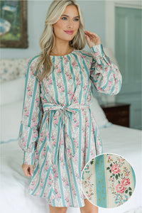 NURSING COLLECTION: In Your Love Blue Floral Tied Waist Dress