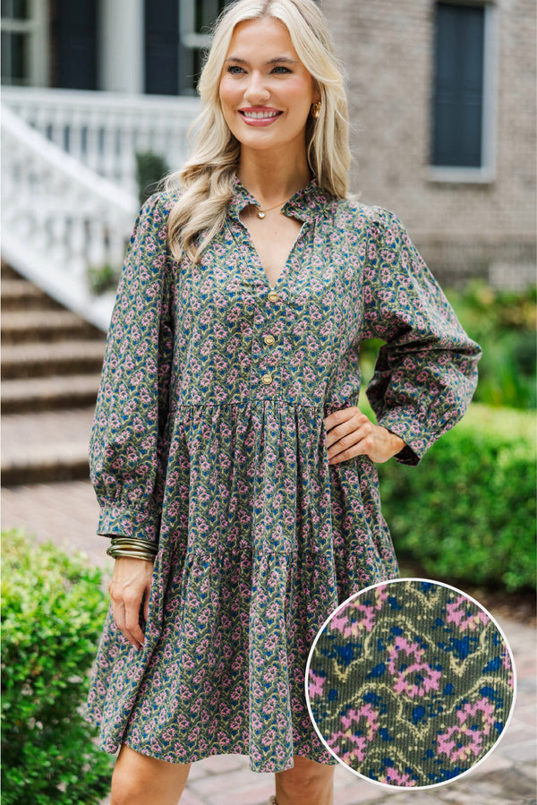 All Up To You Emerald Green Medallion Dress