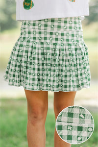 Girls: The Sadie Green Gameday Checkered Skort