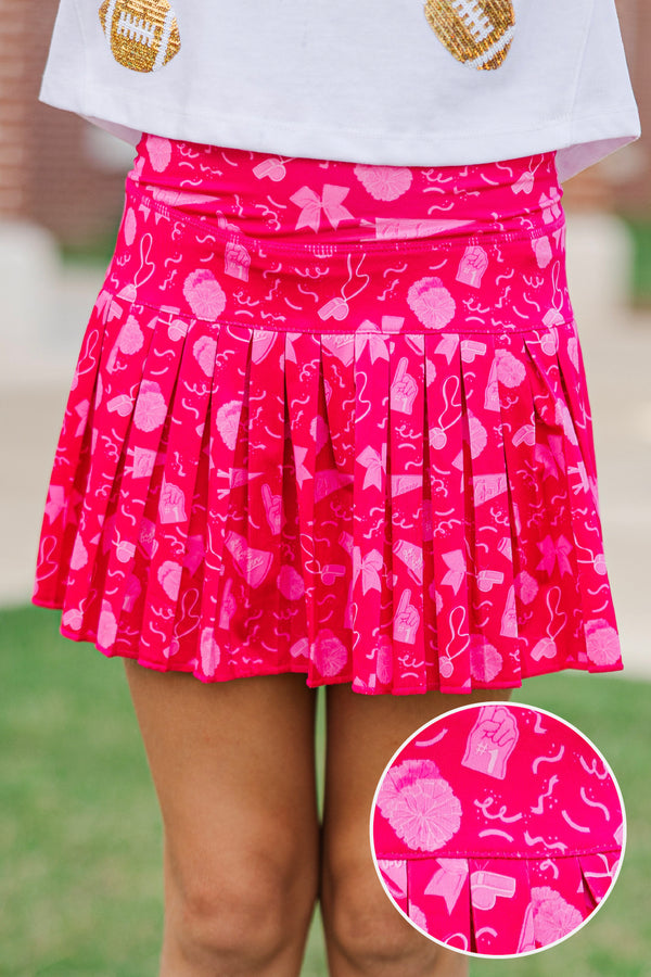 Girls: The Sadie Fuchsia Pink Spirit Print Skort
