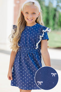 Girls: The Maisie Navy Blue Sweatshirt Dress