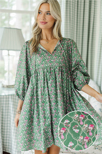 NURSING COLLECTION: It's All True Green Medallion Dress