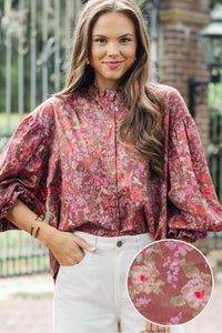Take Your Turn Textured Brown Floral Blouse