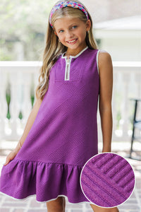 Girls: The Rosalie Plum Textured Dress