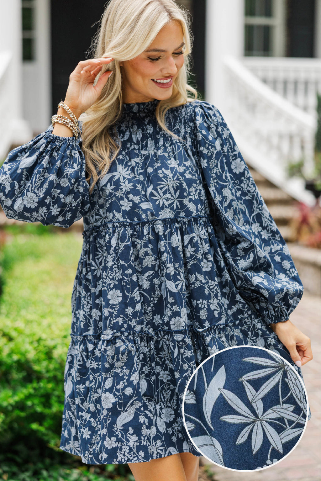 Be Your Best Navy Toile Babydoll Dress – Shop the Mint