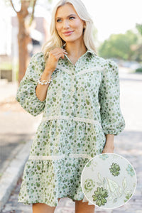 Moments Like This Olive Floral Babydoll Dress