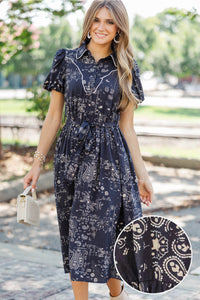 Smiles For Days Navy Midi Dress