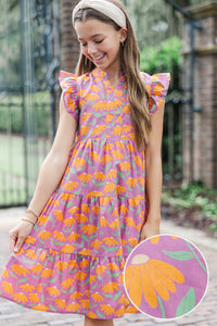 Girls: Make It Your Own Purple Floral Midi Dress