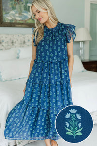 NURSING COLLECTION: What It Means Navy Medallion Dress