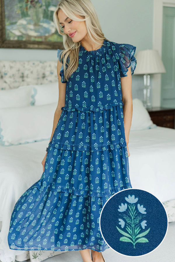 NURSING COLLECTION: What It Means Navy Medallion Dress