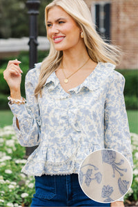 Early Harvest Blue Toile Blouse