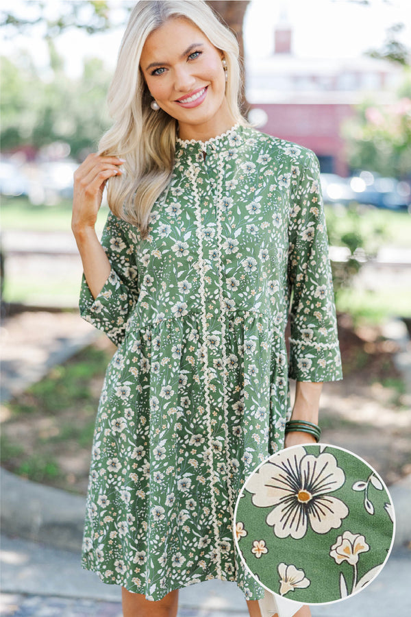 Always The One Emerald Floral Shift Dress