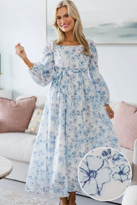 NURSING COLLECTION: Feeling Oh So Sweet Blue Toile Midi Dress