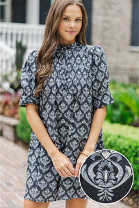 Mark Your Calendars Black Babydoll Dress