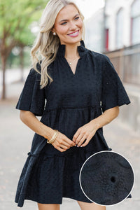 Feeling Your Best Black Eyelet Dress