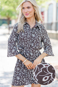 Wherever The Wind Blows Brown Eyelet Dress