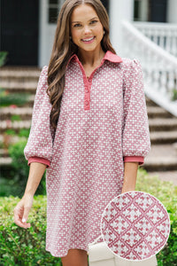 Act With Love Mauve Medallion Dress