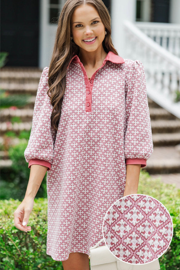 Act With Love Mauve Medallion Dress