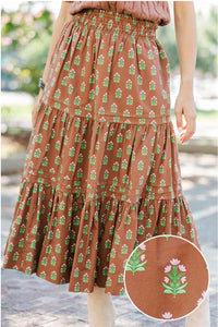Own The Moment Brown Medallion Maxi Skirt
