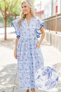 Stay Consistent Navy Toile Midi Dress