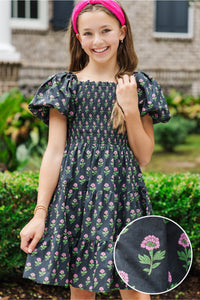 Girls: Just As You Were Black Medallion Babydoll Dress