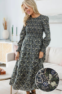 NURSING COLLECTION: Best Day Olive Toile Midi Dress