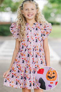 Girls: At This Time Trick or Treat Lavender Dress