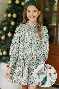 Girls: All About It Mint Holly Printed Babydoll Dress