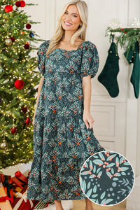 NURSING COLLECTION: Answer The Call Navy Holly Print Midi Dress