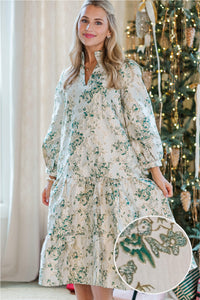 Always On My Mind Gold Brocade Midi Dress