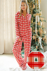 Cozy Moments Red Tree Print Bamboo Pajama Set