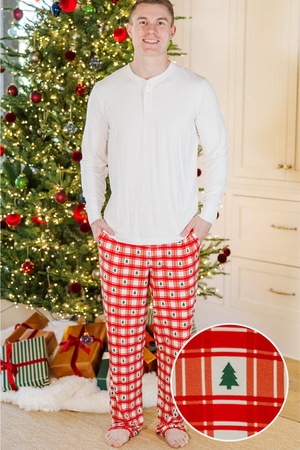 Mens: Laid Back Red Novelty Bamboo Pajama Set