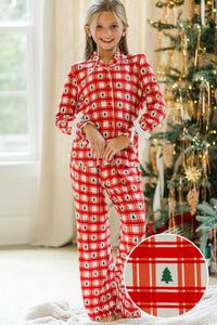 Girls: Cozy Moments Red Plaid Bamboo Lounge Set