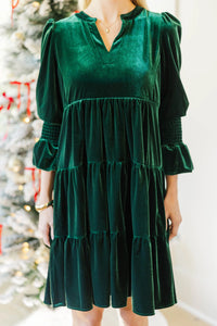 NURSING COLLECTION: In Your Happy Place Emerald Velvet Dress