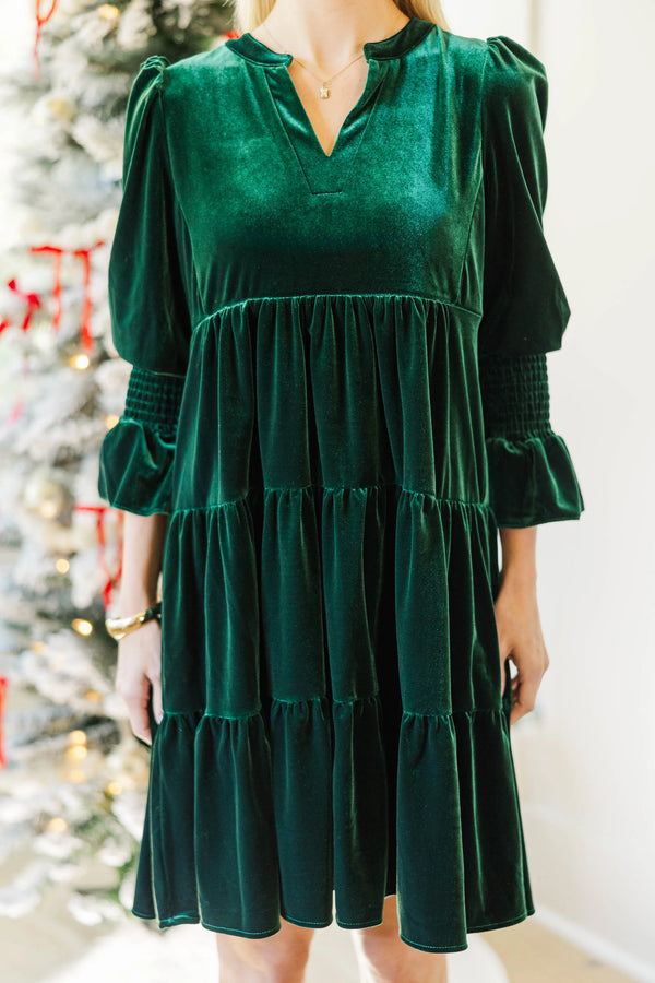 NURSING COLLECTION: In Your Happy Place Emerald Velvet Dress