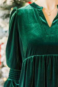 NURSING COLLECTION: In Your Happy Place Emerald Velvet Dress