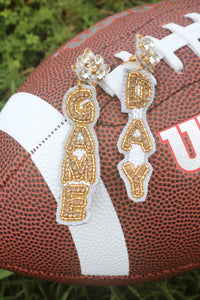 Taylor Shaye Designs: Get Up It's Gameday Silver and Gold Beaded Earrings