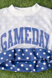 Girls: Best Friends Forever Navy Polka Dot Reversible Sweatshirt