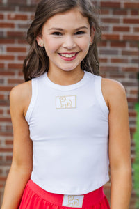 Girls: Bring the Noise Bulldog Patch White Tank