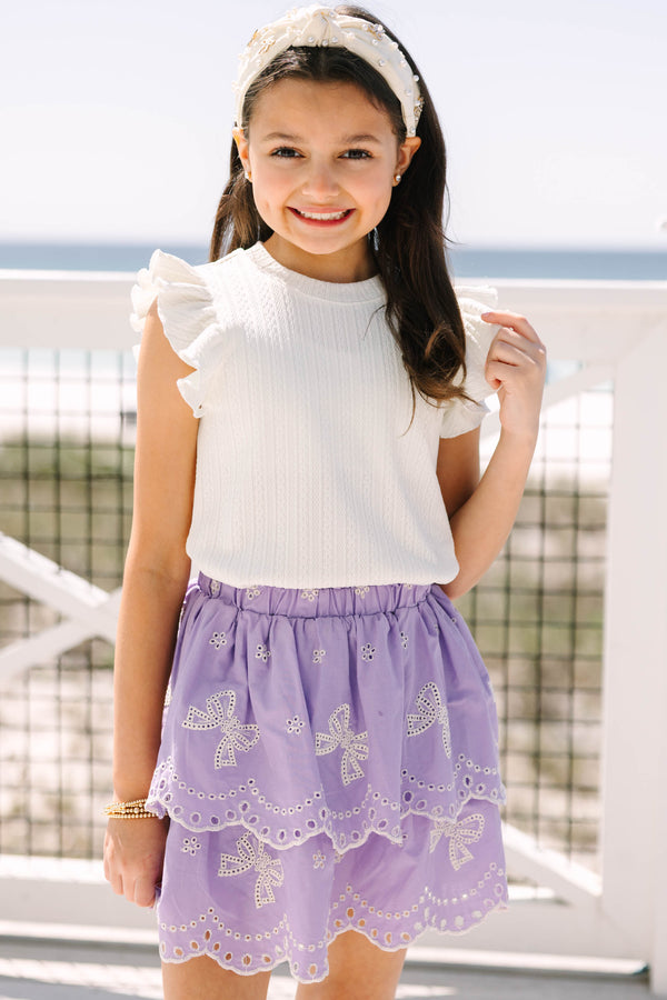Girls: The Sarah Beth Lavender Eyelet Skort