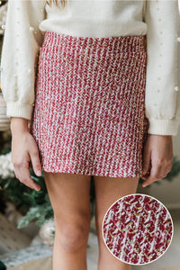 Girls: It's All Possible Burgundy Red Tweed Skirt