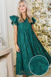 More Good Days Emerald Textured Midi Dress