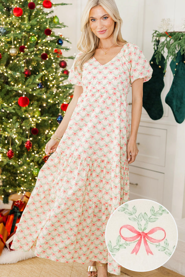 NURSING COLLECTION: Falling In Love Cream Maxi Dress
